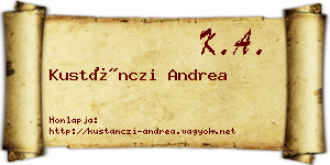 Kustánczi Andrea névjegykártya